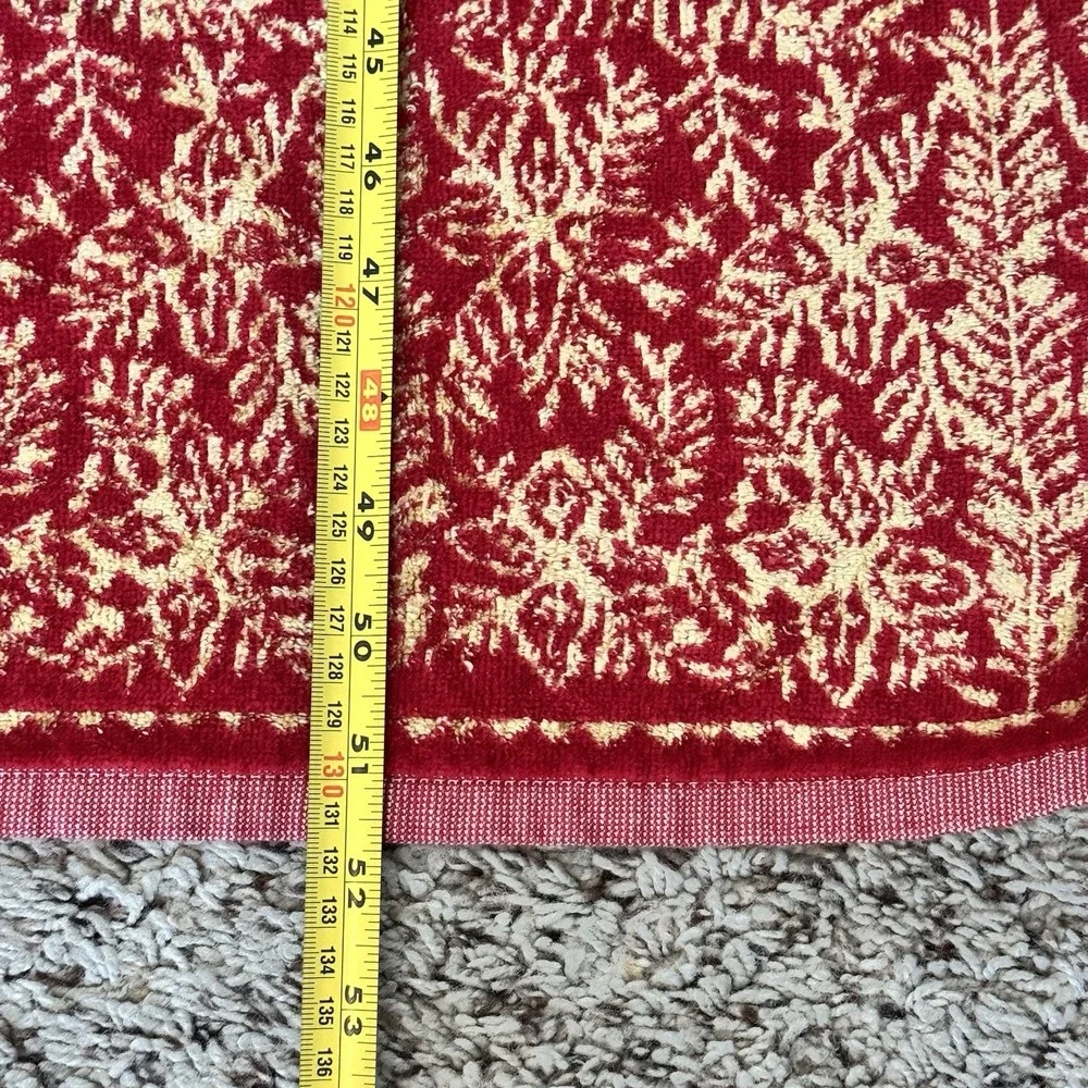 Southern Living Bath Towels Winter Theme Red w/Gold Backside Reversible 3pc‎
